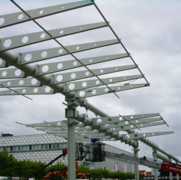 Roof of a bus station