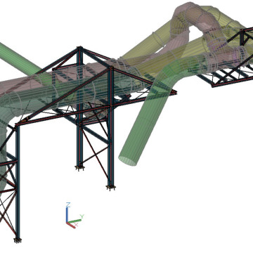 Rohrleitungen und Stahlkonstruktion
